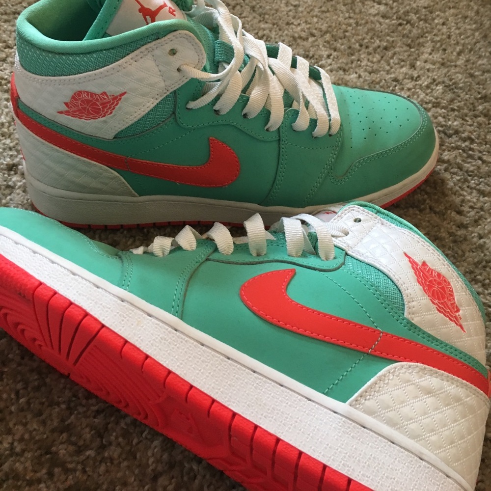 COPY - Teal and orange air jordans